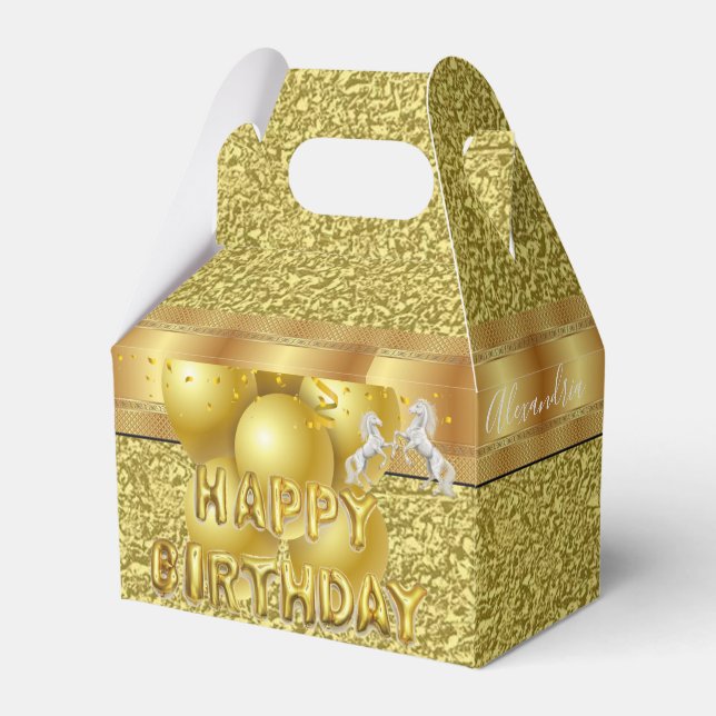 Feliz cumpleaños caja de favores caja de oro (Front Side)
