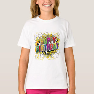 Feliz cumpleaños - Camiseta estilo libro de histor