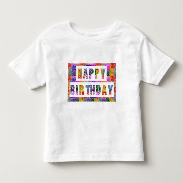 FELIZ CUMPLEAÑOS: Camiseta fina del jersey del (Anverso)