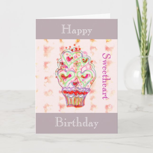Feliz cumpleaños cariño - tarjeta de saludo (Anverso)