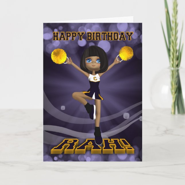 Feliz Cumpleaños, CheerLeader, Tarjeta de Saludo (Anverso)