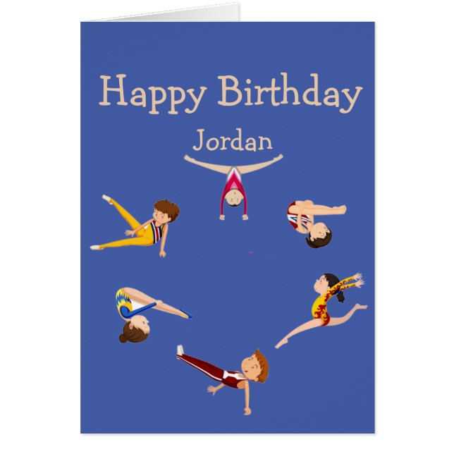 Feliz cumpleaños, Chica ama a la gimnasia tambaleá (Frente)