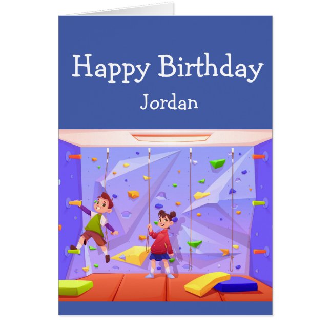 Feliz cumpleaños, Chica ama el escalado de rock (Frente)