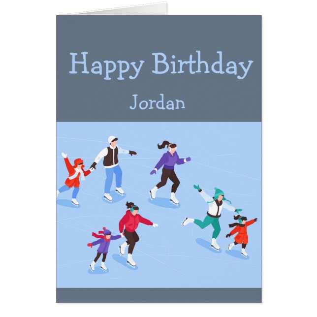 Feliz cumpleaños, Chica ama el patinaje (Frente)