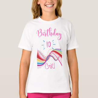 Feliz cumpleaños, Chicas, camiseta de 10 años