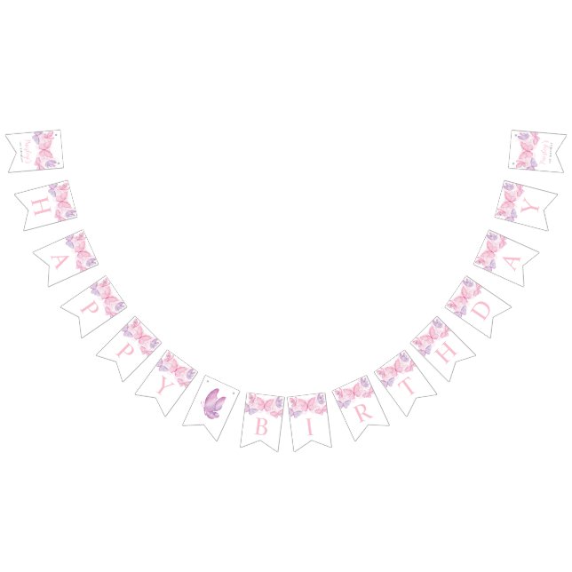 Feliz cumpleaños Chicas de pancartas mariposa Bunt (Todo)