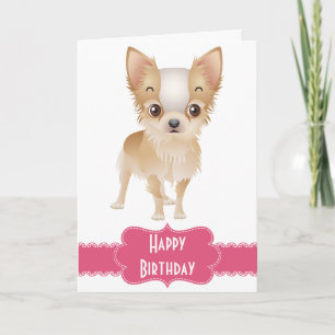 Feliz cumpleaños Chihuahua Puppy Dog Tarjeta de sa