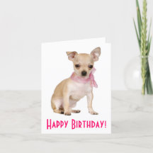 Feliz cumpleaños Chihuahua Puppy Dog Tarjeta de sa