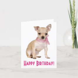 Feliz cumpleaños Chihuahua Puppy Dog Tarjeta de sa