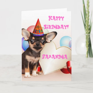 Feliz cumpleaños Chihuahua, tarjeta de saludo
