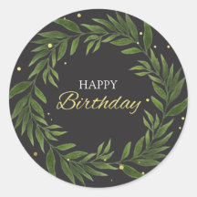 Feliz Cumpleaños Clásico Pegatina Redonda de Regal