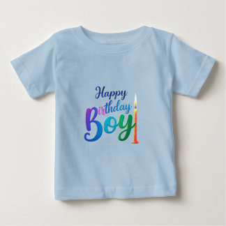 Feliz cumpleaños colorida camiseta bebé con manto