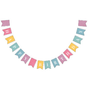 Feliz cumpleaños, coloridas banderas de Bunting mo