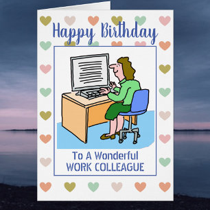 Feliz cumpleaños, compañero de trabajo de oficina