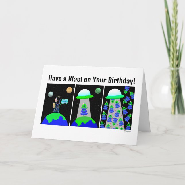 Feliz cumpleaños con Aliens! tarjeta de Jo Images (Anverso)