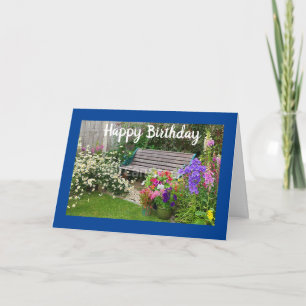 FELIZ CUMPLEAÑOS CON HERMOSA TARJETA DE JARDÍN