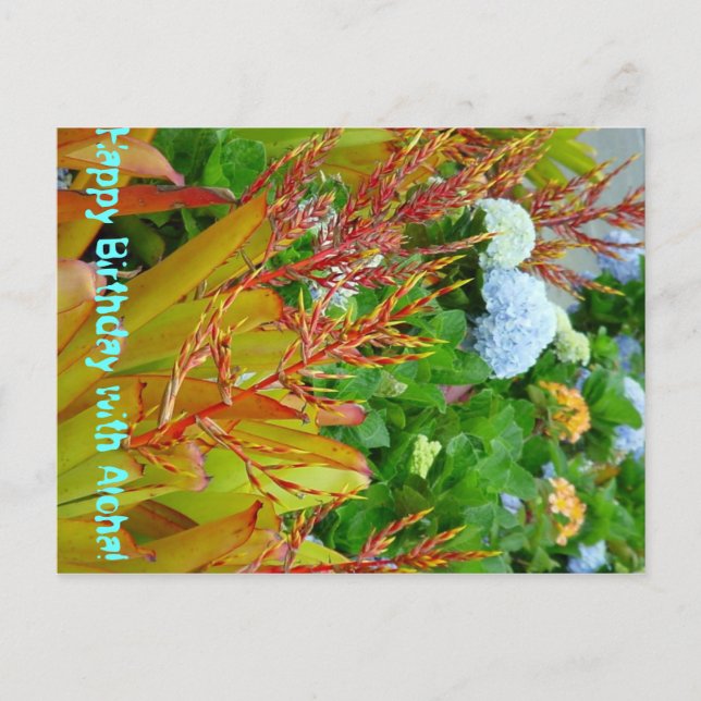 Feliz cumpleaños con la postal de Aloha (Anverso)