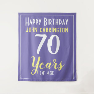 Feliz Cumpleaños con Nombre y 70 Años Tapiz