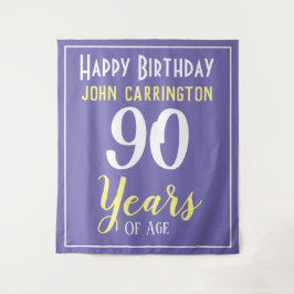 Feliz Cumpleaños con Nombre y 90 Años Tapiz