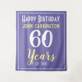 Feliz Cumpleaños con Nombre y Edad 60 Años Tapiz