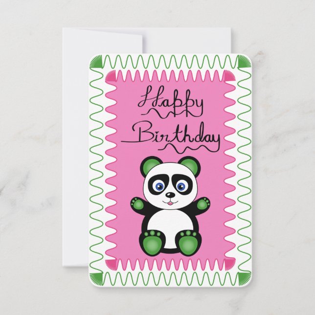 Feliz cumpleaños con Panda verde (Anverso)
