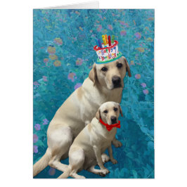 Feliz cumpleaños con perros labradores, adorable