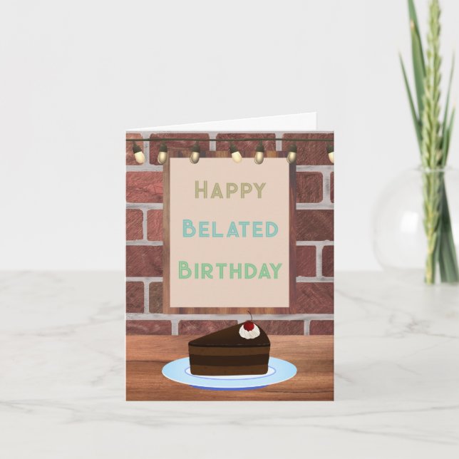 Feliz cumpleaños con tarjeta de café para pasteles (Anverso)