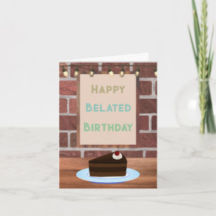 Feliz cumpleaños con tarjeta de café para pasteles