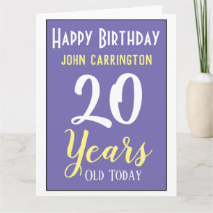 Feliz cumpleaños con tarjeta de nombre y edad de 2
