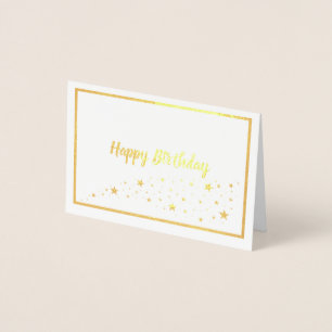 Feliz cumpleaños con tarjeta de Relieve metalizado
