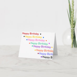 Feliz cumpleaños con tarjeta de saludo de colores 