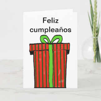 Feliz cumpleaños con tarjeta en español