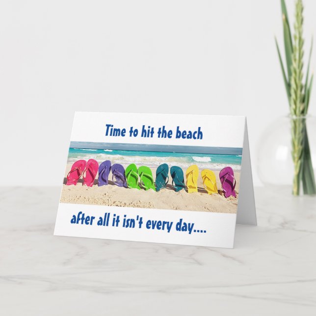 FELIZ CUMPLEAÑOS CON Tarjeta FLIP FLOPS (Anverso)