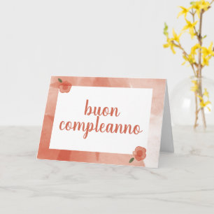 Feliz cumpleaños con tarjeta italiana
