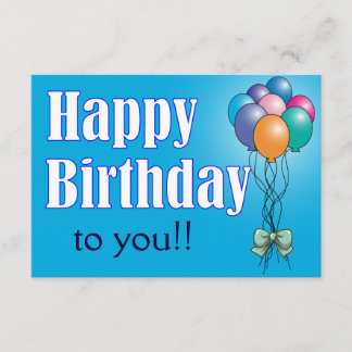 Feliz cumpleaños con tarjeta plana de globos