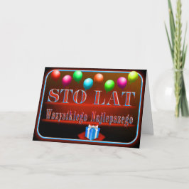Feliz cumpleaños con tarjeta polaca