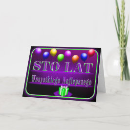 Feliz cumpleaños con tarjeta polaca