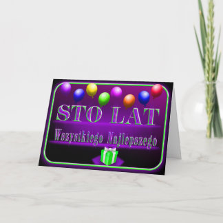 Feliz cumpleaños con tarjeta polaca