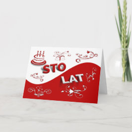 Feliz cumpleaños con tarjeta polaca