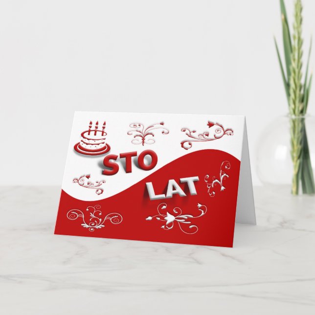 Feliz cumpleaños con tarjeta polaca (Anverso)