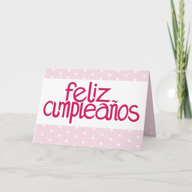 Feliz cumpleaños con una tarjeta rosa caliente (Anverso)