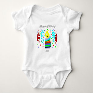 Feliz Cumpleaños con Velita para Bebé Jersey Bodys