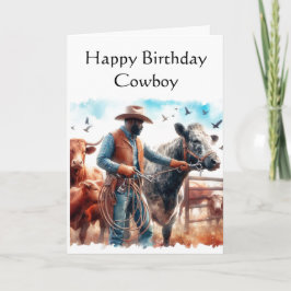 Feliz cumpleaños Cowboy Tarjeta de felicitación