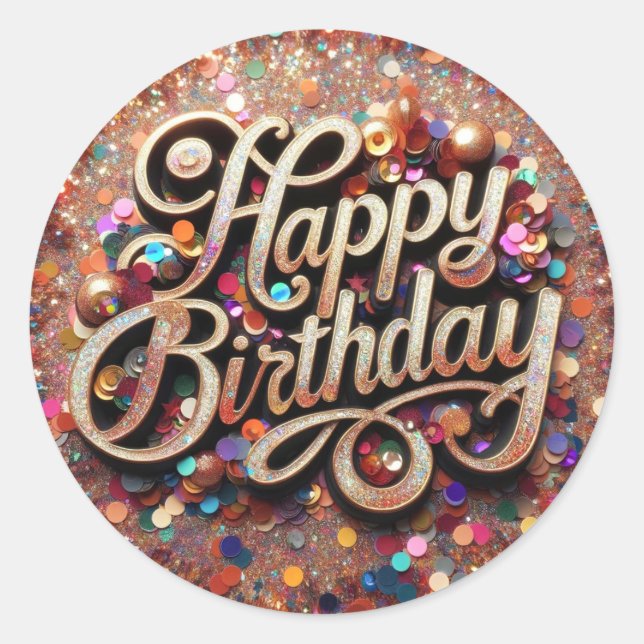 Feliz cumpleaños, cumpleaños, cumpleaños, Pegatina (Anverso)