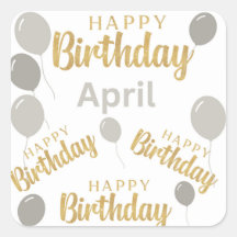 Feliz cumpleaños Cumpleaños de abril Calcomanía