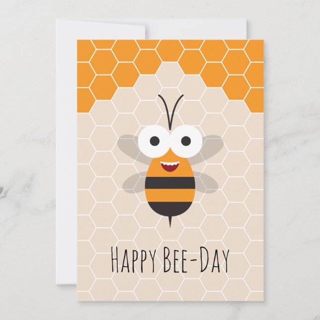 Feliz cumpleaños Cute Honey Bee Honeycomb Card (Anverso)