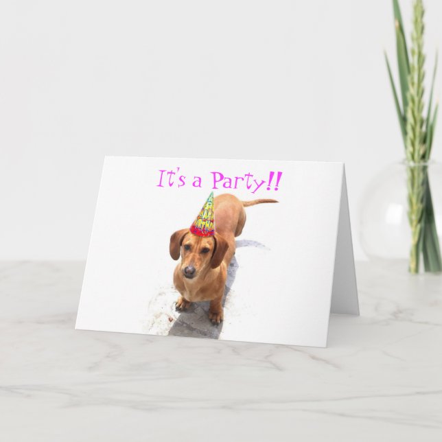 Feliz cumpleaños Dachshund tarjeta de saludo (Anverso)