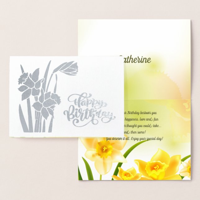Feliz cumpleaños. Daffodils Tarjetas de Relieve me (Demostración)