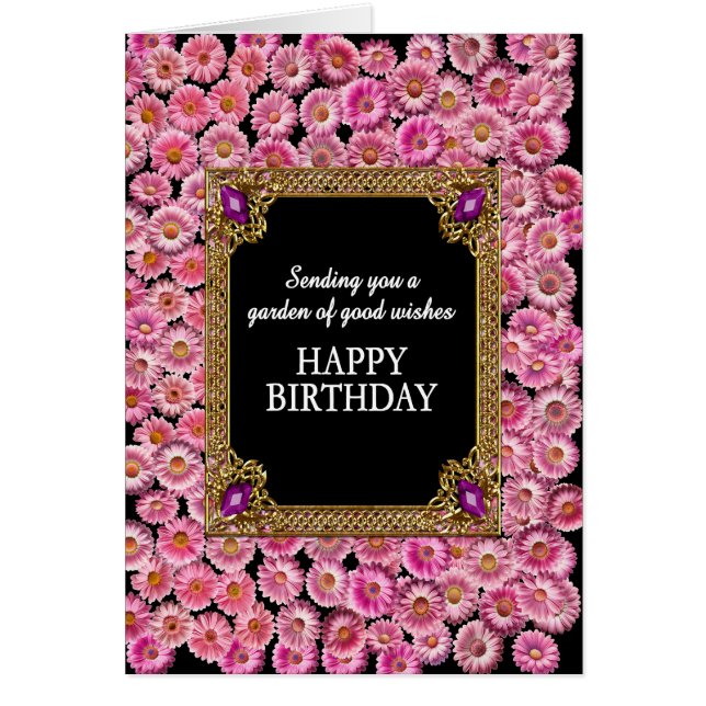 Feliz cumpleaños, Daisies Rosa (Frente)