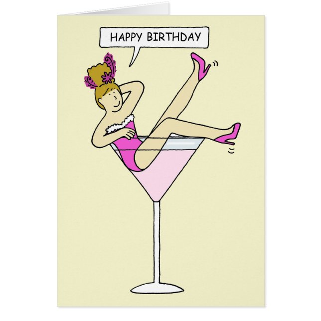 Feliz cumpleaños, dama de cócteles gigantes (Frente)